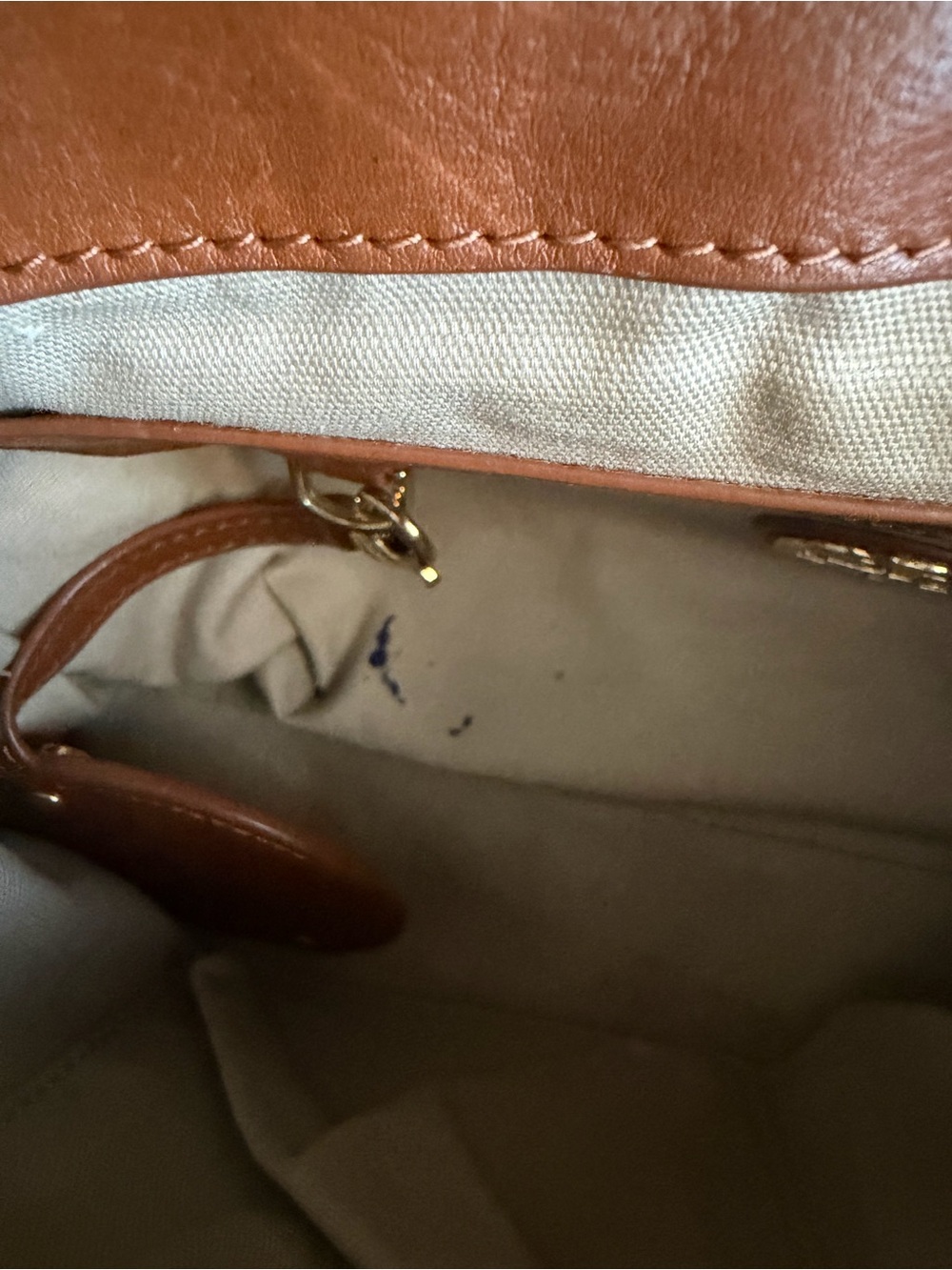 Tory Burch 797 Brown Leather & Suede Top-Handle Satchel - Picture 5 of 6